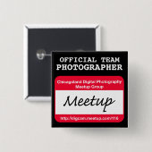 CDP Fotografe badge - zwart Vierkante Button 5,1 Cm (Voorkant /achterkant)