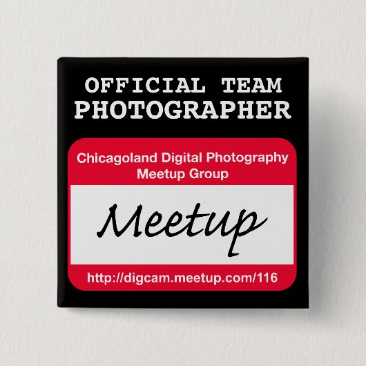 CDP Fotografe badge - zwart Vierkante Button 5,1 Cm (Voorkant)