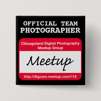 CDP Fotografe badge - zwart Vierkante Button 5,1 Cm