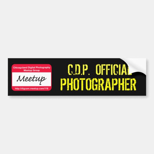 CDP OFFICIËLE FOTOGRAFERSticker Bumpersticker (Voorkant)