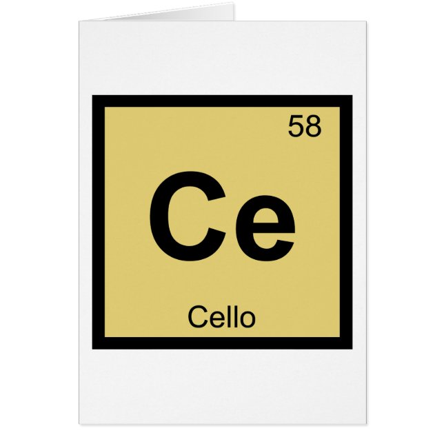 Ce - Cello Music Chemistry Periodic Table Symbol (Voorkant)