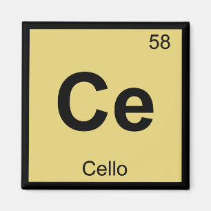 Ce - Cello Music Chemistry Periodic Table Symbol Magneet