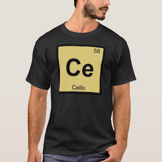 Ce - Cello Music Chemistry Periodic Table Symbol T-shirt (Voorkant)