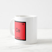Ce - Celsius Funny Chemistry Element Symbol T-shir Koffiemok (Voorkant links)