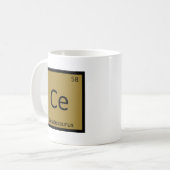 Ce - Ceratosaurus Dinosaurus Chemie Symbool Koffiemok (Voorkant links)