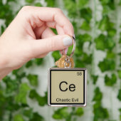 Ce - Chaotic Evil Chemistry Element Symbol T-Shirt Sleutelhanger (Hand)