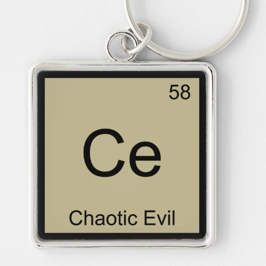 Ce - Chaotic Evil Chemistry Element Symbol T-Shirt Sleutelhanger (Voorkant)