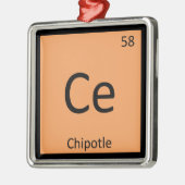 Ce - Chipotle Pepper Chemistry Periodic Table Metalen Ornament (Links)