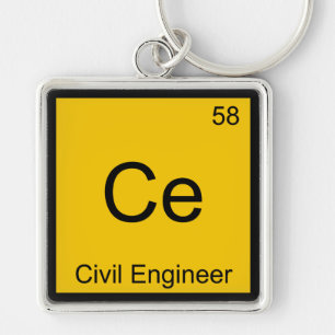 Ce - Civiel Ingenieur Chemie Element Symbool T-shi Sleutelhanger