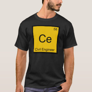 Ce - Civiel Ingenieur Chemie Element Symbool T-shi T-shirt