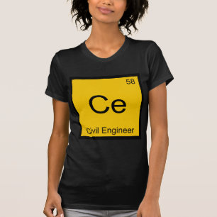 Ce - Civiel Ingenieur Chemie Element Symbool T-shi T-shirt
