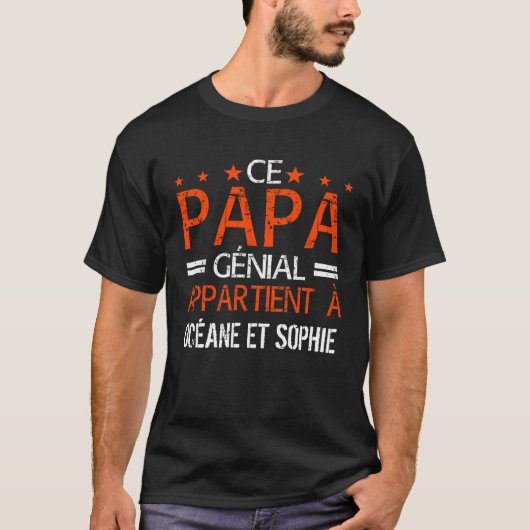 Ce Papa Génial appartient Cadeau Personnalisé T-shirt (Voorkant)