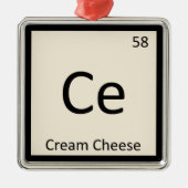 Ce - Periodiek tabelsymbool voor de chemische same Metalen Ornament (Voorkant)