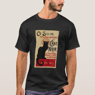 CE Soir Chat Noir Art Nouveau Zwart Kat T-shirt