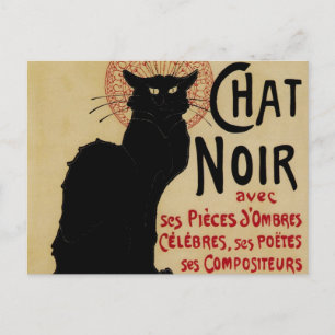 CE Soir Chat Noir Black Cat, Art Nouveau Briefkaart