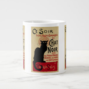 CE Soir Chat Noir Black Cat,  Art Nouveau Grote Koffiekop