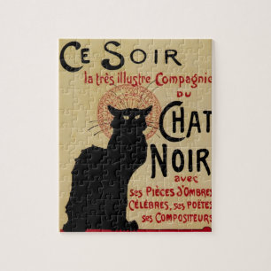 CE Soir Chat Noir Black Cat, Art Nouveau Legpuzzel