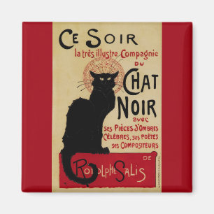 CE Soir Chat Noir Black Cat,  Art Nouveau Magneet