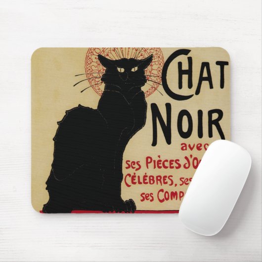 CE Soir Chat Noir Black Cat,  Art Nouveau Muismat (Met muis)