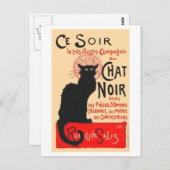 Ce Soir Le Chat Noir, Théophile Steinlen Briefkaart (Voorkant / Achterkant)
