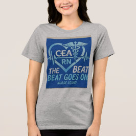 CEA RN Verpleegster Team Hartslag Caduceus t-shirt