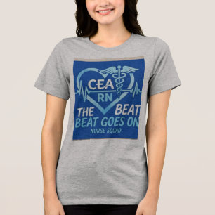 CEA RN Verpleegster Team Hartslag Caduceus t-shirt