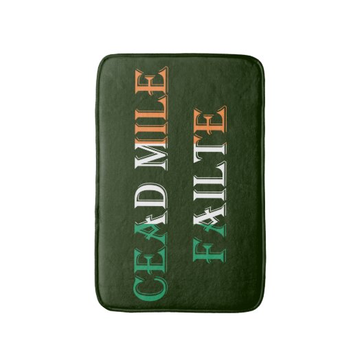Cead Mile Failte overlay op Ierse vlag bmt Badmat (Voorkant Verticaal)