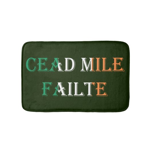 Cead Mile Failte overlay op Ierse vlag bmt Badmat (Voorkant)