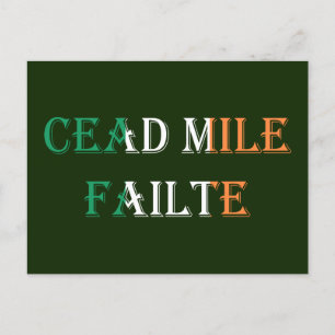 Cead Mile Failte overlay op Irish Flag pccn Briefkaart
