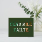 Cead Mile Failte overlay op Irish Flag pccn Briefkaart (Staand voorkant)