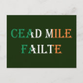 Cead Mile Failte overlay op Irish Flag pccn Briefkaart (Voorkant)