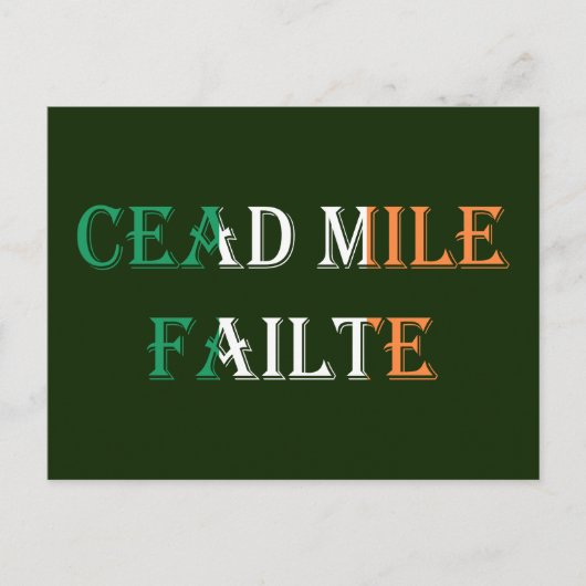 Cead Mile Failte overlay op Irish Flag pccn Briefkaart (Voorkant)