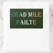 Cead Mile Failte overlay op Irish Flag stcn Rechthoekige Sticker (Tas)