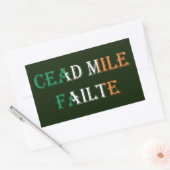 Cead Mile Failte overlay op Irish Flag stcn Rechthoekige Sticker (Envelop)