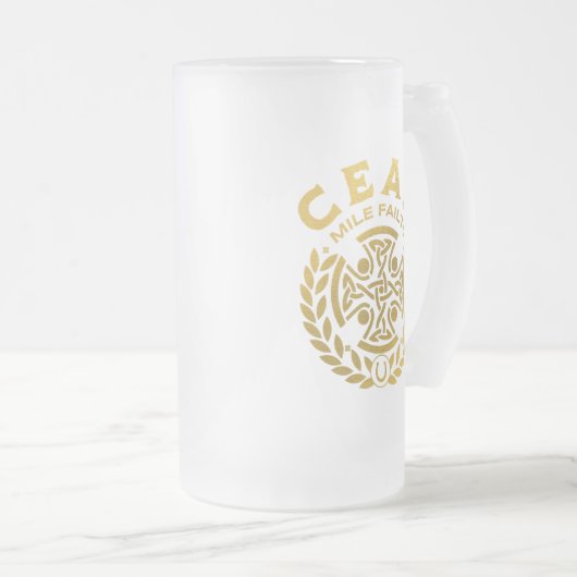 Cead Mile Failte St. Patrick's Day Shamrock Matglas Bierpul (Voorkant rechts)