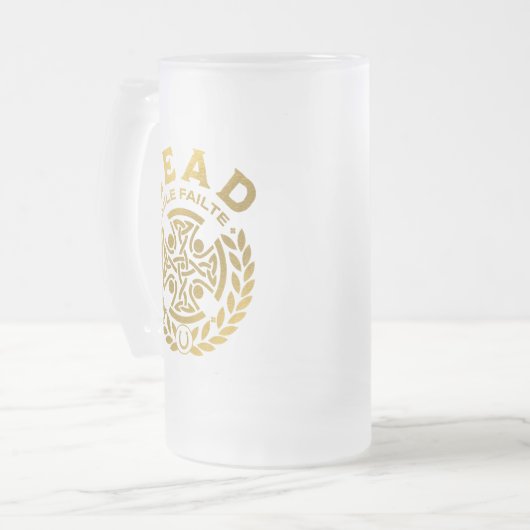 Cead Mile Failte St. Patrick's Day Shamrock Matglas Bierpul (Voorkant links)