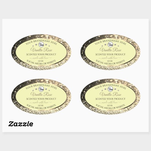 Ceam Sparking Gold Glitter Product Labels Logo (Vel)