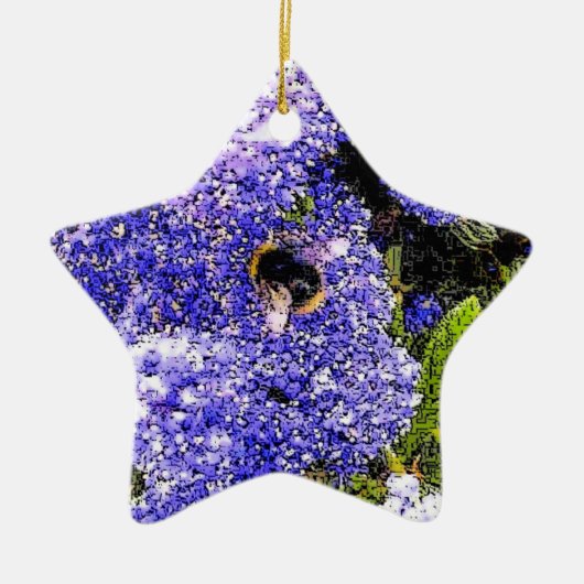 Ceanothus Bee Floral Keramisch Ornament (Voorkant)