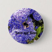 Ceanothus Bloemen Bijen Ronde Button 5,7 Cm (Voorkant)