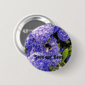 Ceanothus Bloemen Bijen Ronde Button 5,7 Cm (Voorkant /achterkant)
