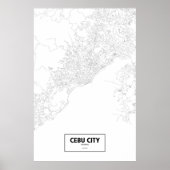 Cebu City, Filipijnen (zwart op wit) Poster (Voorkant)