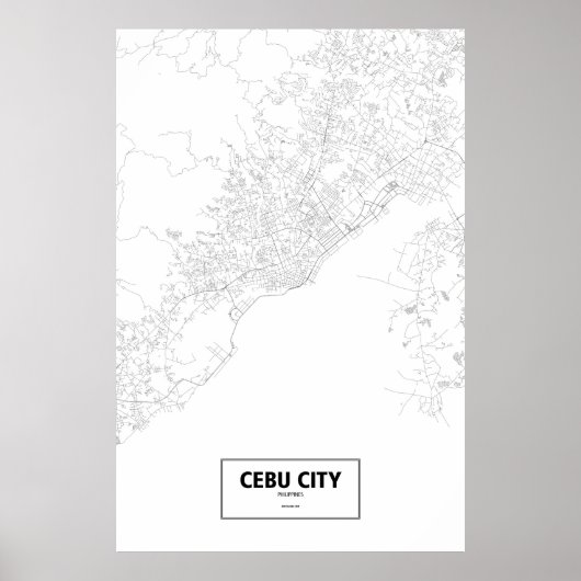 Cebu City, Filipijnen (zwart op wit) Poster (Voorkant)