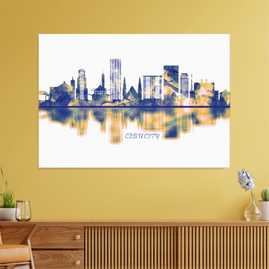 Cebu City Skyline Canvas Afdruk (Insitu (Woonkamer))