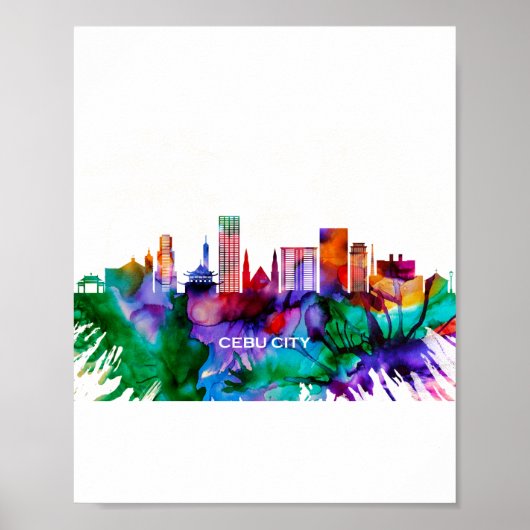 Cebu City Skyline Poster (Voorkant)