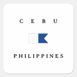 Cebu Filippijnen Alpha duik vlag Vierkante Sticker