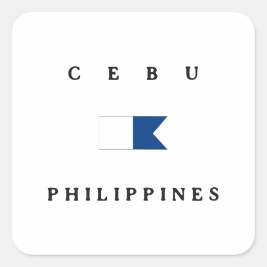 Cebu Filippijnen Alpha duik vlag Vierkante Sticker (Voorkant)