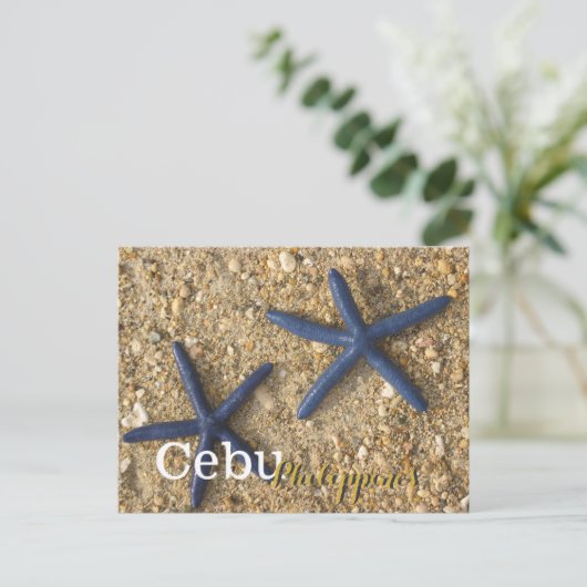 Cebu Filippijnen Blue Starfish Briefkaart (Staand voorkant)