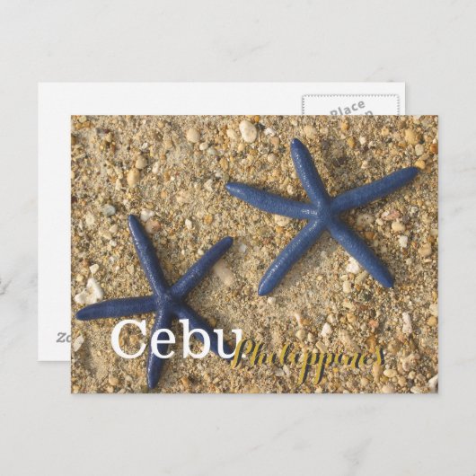 Cebu Filippijnen Blue Starfish Briefkaart (Voorkant / Achterkant)
