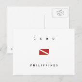 Cebu Filippijnen Scuba Dive Flag Briefkaart (Voorkant / Achterkant)