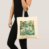 Cebu Tropisch Eiland Waterverf Collage Tote Bag (Voorkant (product))